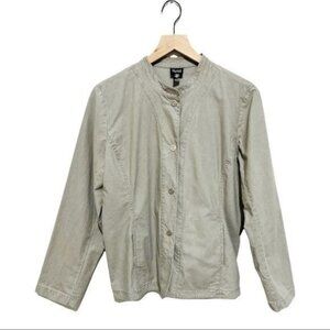 Eileen Fisher Taupe Button Down Cotton Jacket Size M